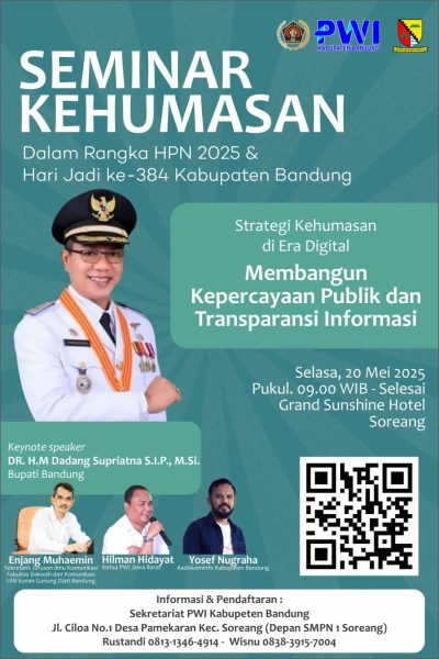 PWI Kabupaten Bandung Gelar Seminar Kehumasan, Soroti Transparansi dan Kepercayaan Publik di Era Digital
