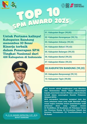 Bedas Pisan! Dari 416 kabupaten, Kabupaten Bandung Raih Peringkat 8 Kabupaten Terbaik se-Indonesia