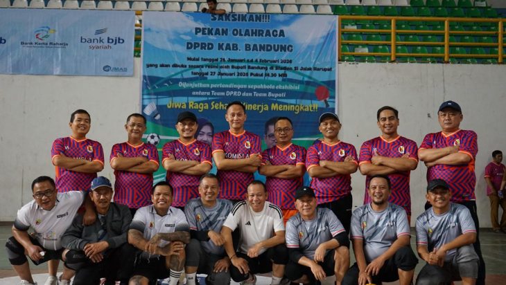Tim Komisi A Koleksi Juara 1 Bola Voli dan Tenis Meja, Runner-up Bulutangkis POR DPRD Kab Bandung.