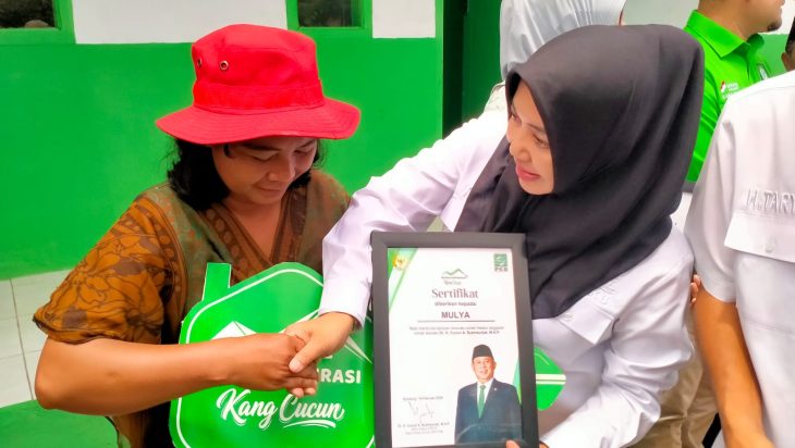 Ketua DPRD Renie Rahayu Fauzi Apresiasi Wakil Ketua DPR RI Dengan Tanpa APBD Bangun 8 Rumah Korban Longsor Arjasari