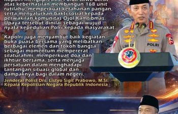 Kapolri Apresiasi Polda Jabar Bangun 168 Unit Rutilahu, Bukti Kepedulian Polri kepada Masyarakat