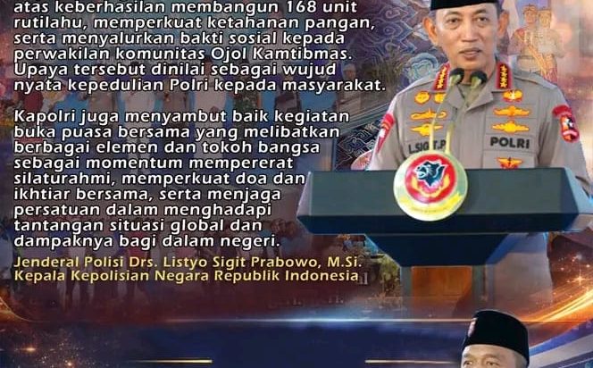 Kapolri Apresiasi Polda Jabar Bangun 168 Unit Rutilahu, Bukti Kepedulian Polri kepada Masyarakat