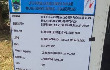 Proyek Rehabilitasi Situ Nyesel Majalengka Senilai Rp 674 Juta Jadi Sorotan, Diduga Gagal Konstruksi dan Gunakan Material Asal-Asalan