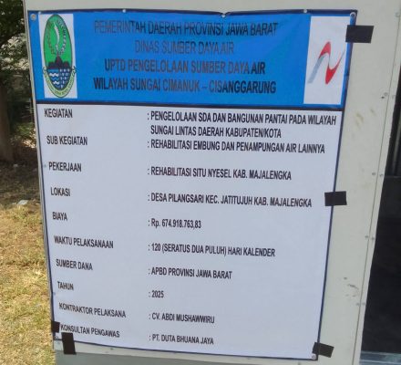 Proyek Rehabilitasi Situ Nyesel Majalengka Senilai Rp 674 Juta Jadi Sorotan, Diduga Gagal Konstruksi dan Gunakan Material Asal-Asalan